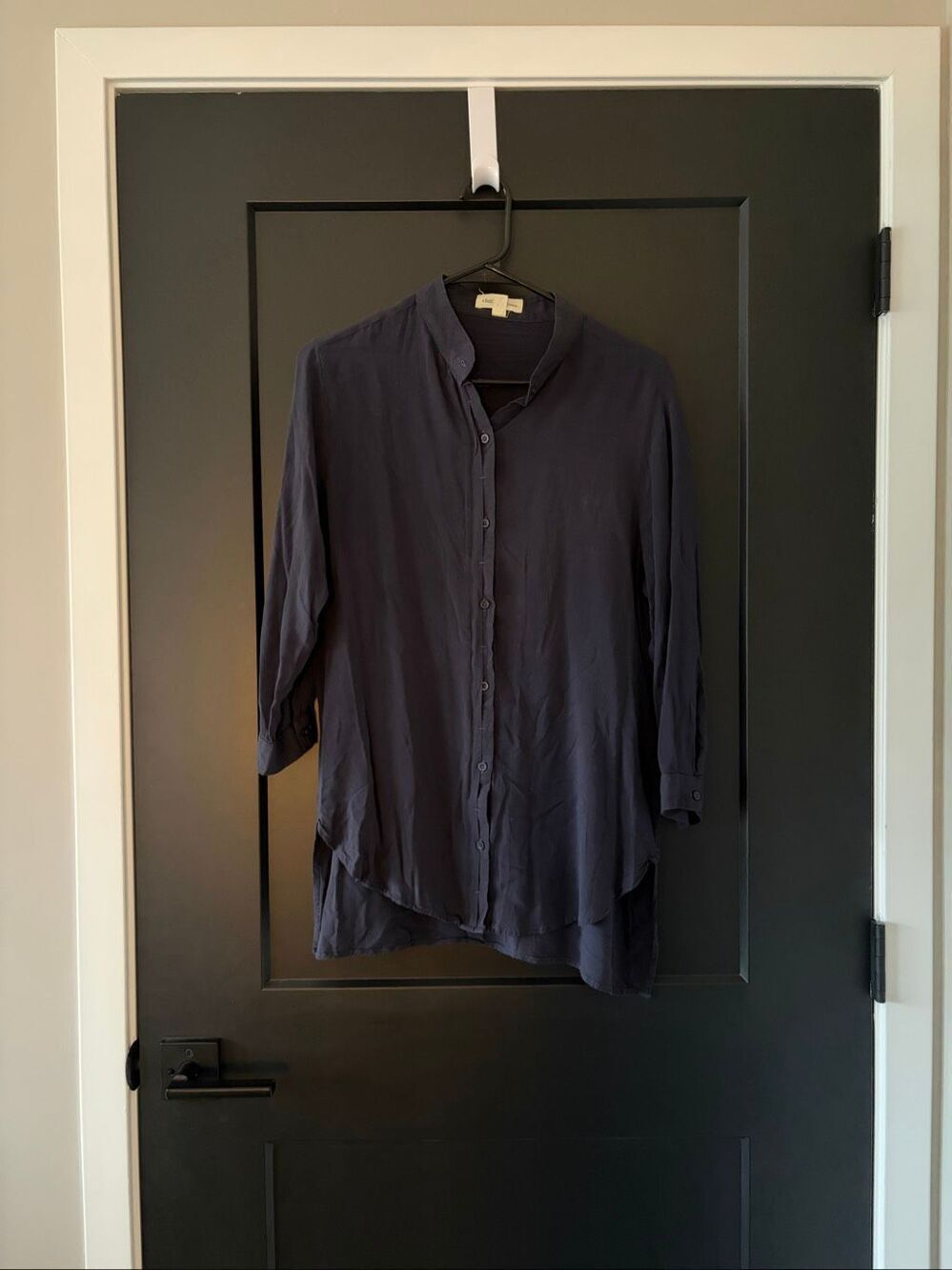 Cloth & Stone Anthropologie Navy Long Sleeve Button-Down Lightweight Top Small